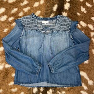 NWOT Evereve Cloth & Stone Denim Western Blouse